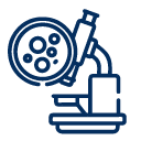 toma de biopsia via bilear icono azul 